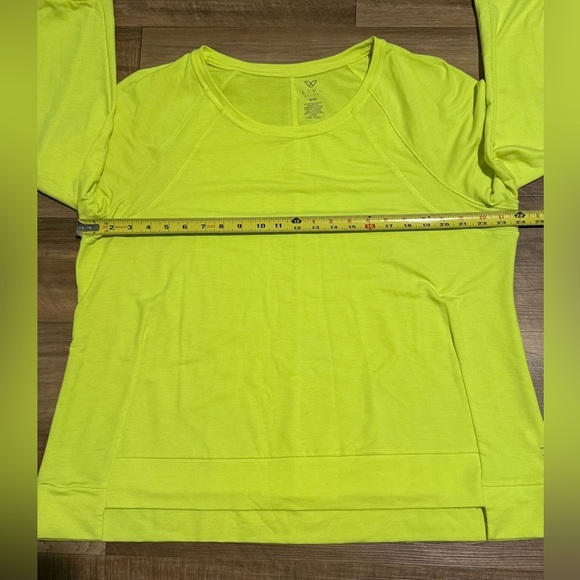 Livi Active Women’s Long Sleeve High Low Yellow Green Lightweight Top Size 18/20 - Picture 5 of 7